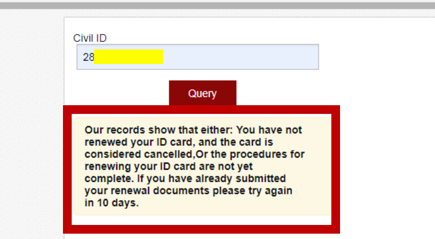 civil id validity