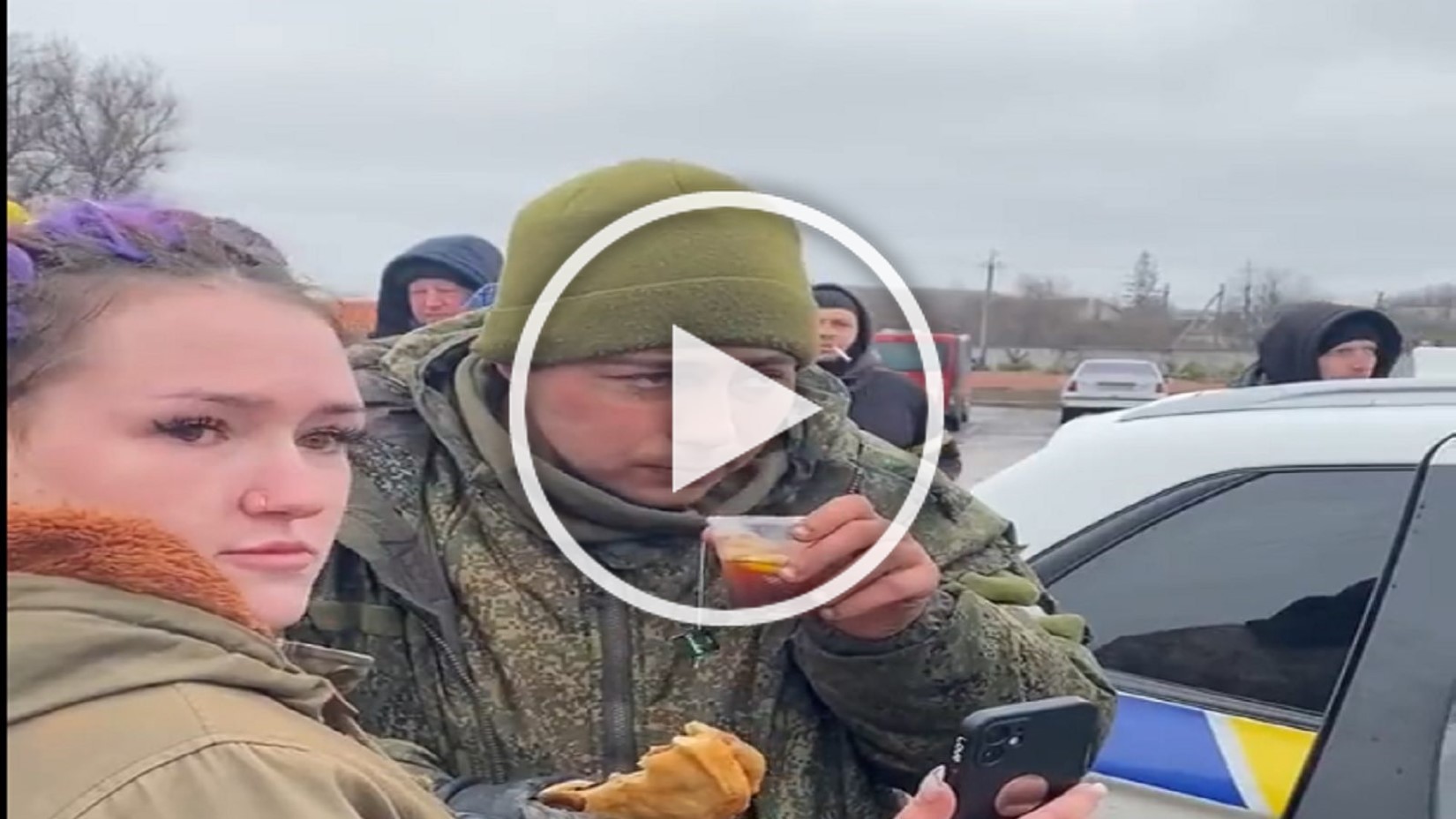 Russian Soldier Crying to Mother