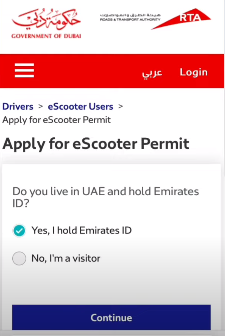 how to get electric scooter license in Dubai