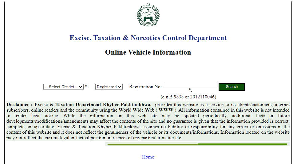 Online Vehicle Verification in KPK